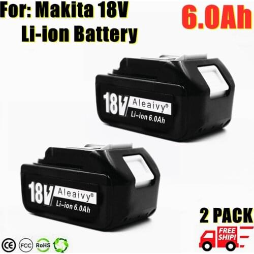 2Pack 6.0Ah AYBL1860B Replacement for Makita 18V Battery BL1860B BL1850B Bl1830 LXT400 Li Ion Rechargeable Power Tools Batteries
