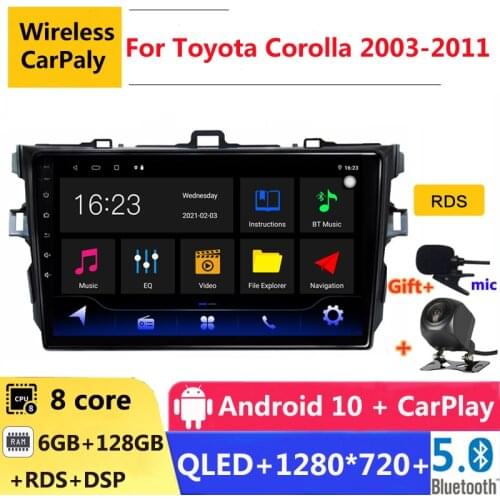 6G RAM 2 din android 10 car radio auto stereo for toyota corolla 2003 04 05 2006 09 2010 13 navigation GPS DVD Multimedia Player