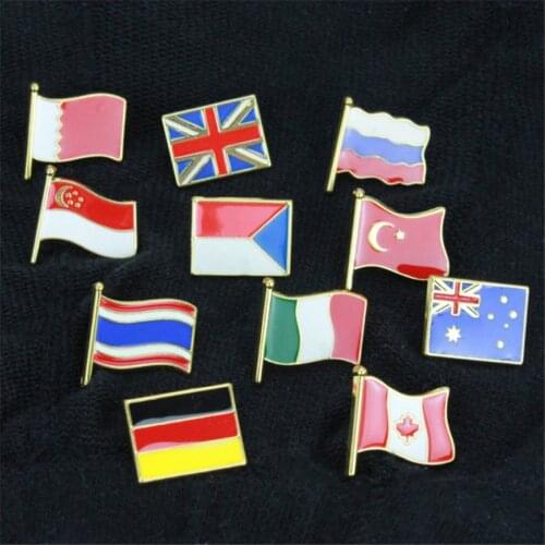 Fashion metal National flag cute luxury lapel pins Jewelry Accessories Brooch Anime Denim Shirt Lapel Enamel aesthetic pins