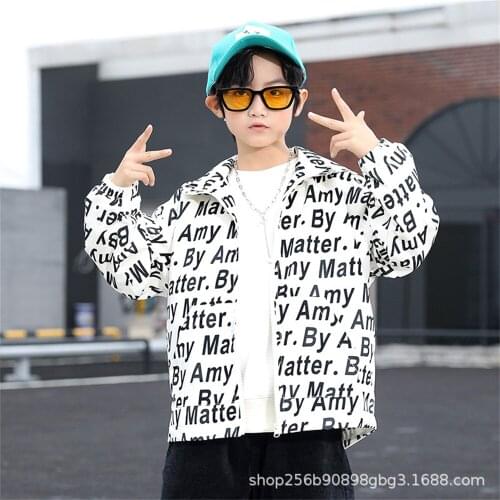 Childrens clothing autumn boys' coat loose Korean sports new hooded foreign trench coat