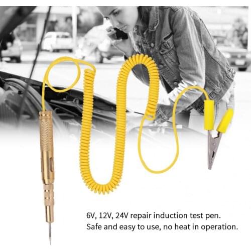 Car Diagnostic Tools Auto Car Vehicle Circuit Tester DC 6V 12V 24V Light Bulb Voltage Test Pen Pencil Yellow Adapter Auto