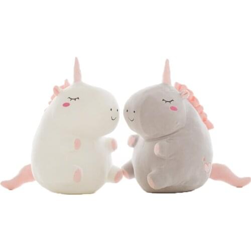Unicorn Doll Animal Stuffed Round Soft Pillow Childrens Room Decoration Cute Cartoon Birthday Gift Baby Kid Girl Christmas Gift