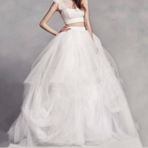 Formal Long Puffy Tulle Skirts For Bridal 2018 Custom Made Vintage Ruffles Tutu Long Ball Gowns Female Adult Skirts Women