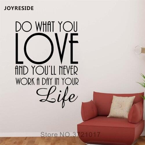 JOYRESIDE Quote Wall Sticker Decor Art Decals Vinyl Do What You Love Teen Boy Girl Room Bedroom Home Interior Design Mural A1300