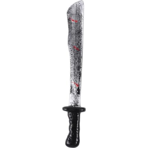 Halloween Bloody Machete Toy Butcher Knife Prop Masquerade Costume Prop Bar Prom Dress Up Costume Decoration Plastic Knife Props