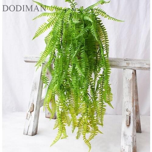 Artificial Plastic Plants big Persian grass wall hanging home decoration green simulation fern grass plant rattan 1pcs