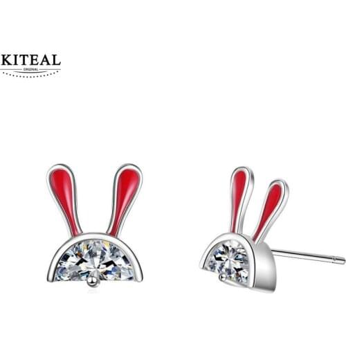 KITEAL Fashion New Brand Design Luxurio silver plated women stud earrings Bunny sweet women earrings love