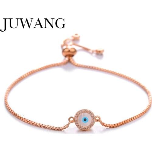 Tiny Evil Eye Charm Protection Bracelet For Women Dainty Charm Cubic Zircon CZ Bracelet Jewelry Gift