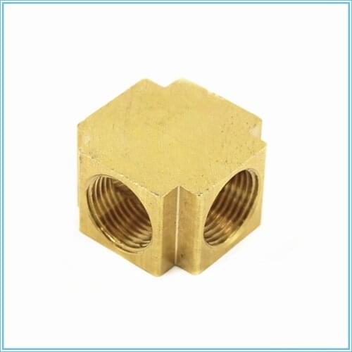 1/8" 1/4" 3/8" 1/2" 4 Way Cross Brass Hose Tube Fitting Tee Joint with Female Thread