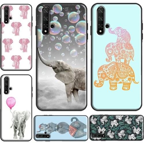 Cute Elephant Cartoon Case For Huawei Y6 Y7 2019 Nova 5T Funda For Honor 10i 10 Lite 20 Pro 8X 9X 7A 8A Case