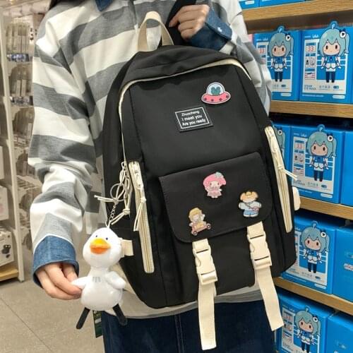 Women Trendy Backpack Cool Nylon Female School Bag College Book Lady Laptop Backpack Kawaii Fashion Girl Student Bag Travel 56