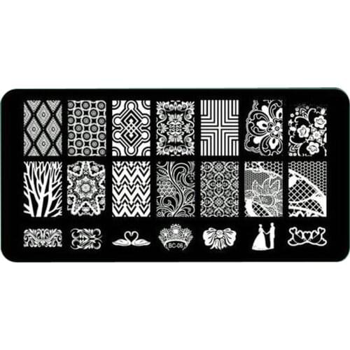 Fashion Lady Nail Art Product I want Laced All Series nail art Stamping Image Plate Print Template Cob web Flower Lace BC10