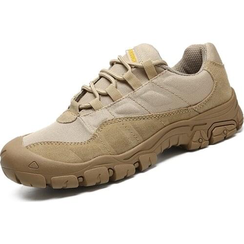 Spring outdoor mountaineering shoes mens leather lace up casual mesh breathable mens shoes large size walking antiskid shoes