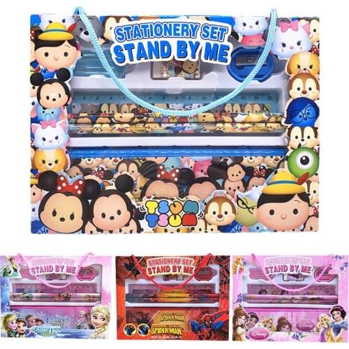 Disney Frozen Spiderman Mickey Mouse Stationery Set Childrens Cartoon School Supplies Children Birthday Party Christmas Gifts