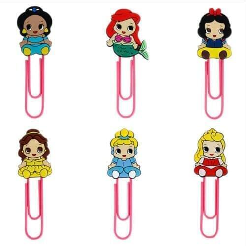 New cartoon princess bookmarks Kawaii Paper clip Super book holder stationery office School supplies G260