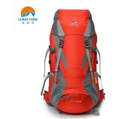 Sunature New professional mountaineering backpack outdoor shoulder bag bicycle backpack riding equipment rainproof cover 50L+5L