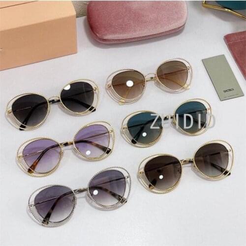 Round Frame Gold Silver Metal Decorative Steampunk Sunglasses Mu59Vs Unusual Twist Chrome Eyewear Women Luxury Brand 2021