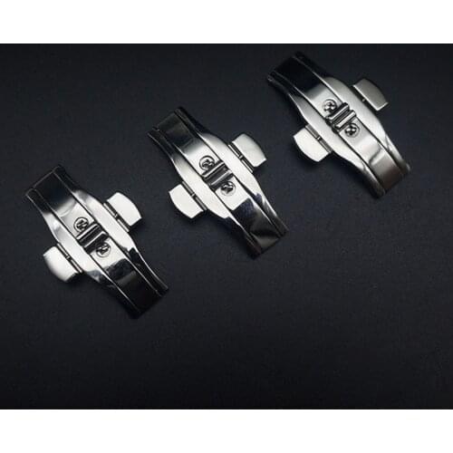 Wholesale 10PCS/lot Stainless steel Double Push Button Butterfly Clasp Buckle watch buckle watch part new 4 colors available