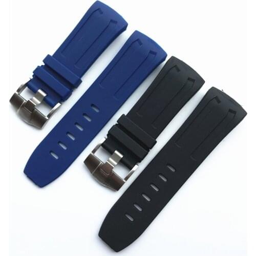 27mm Black Blue Rubber Watch Band For AP strap For Oak Concept 26589 26560IO.OO.D002CA.01.A Watchband Bracelet