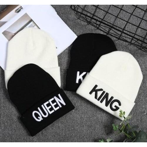 Autumn And Winter Fashion Knitted Hat King Gueen Word Mother And Child Outdoor Adventure Warm And Warm Trend Hat 2021 New