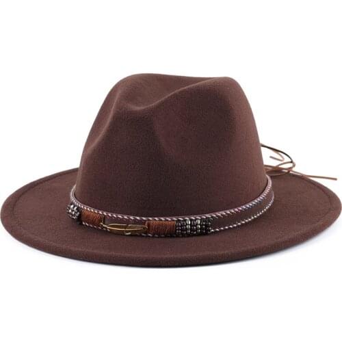 Wide Brim Autumn Caps Female Male Fashion Top Hat Jazz Cap Panama Hat Vintage