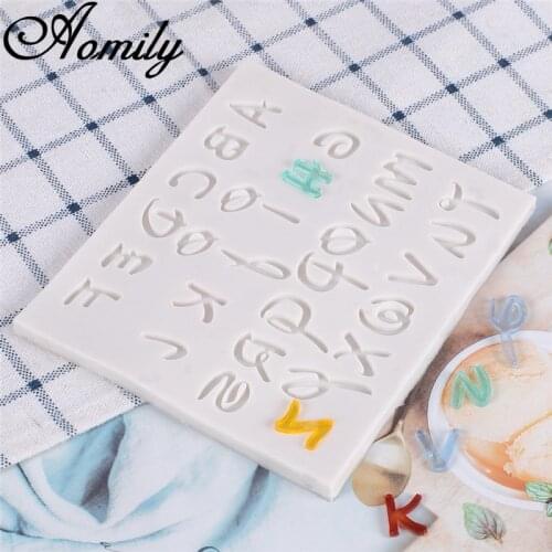 Aomily Uppercase Letter Silicone Mold Fondant Molds Chocolate Candy Biscuits Moulds DIY Cake Molds Decoration Baking Tools