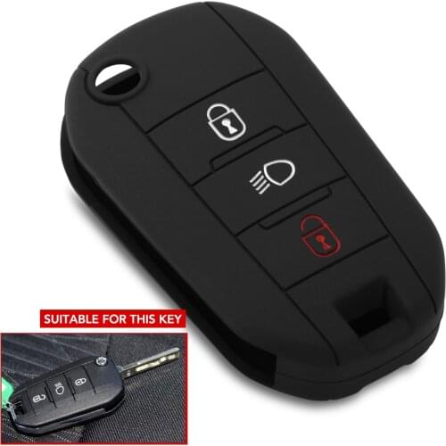Silicone car key case shell cover for Citroen C4L CACTUS C5 C3 C6 C8 Picasso Xsara for Peugeot 3008 308 RCZ 508 408 2008 KEY