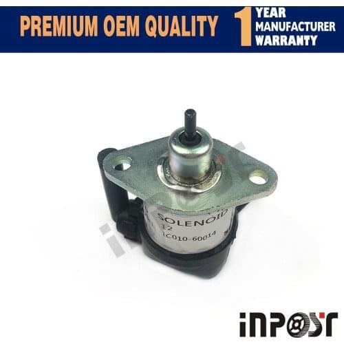 1C010-60014 12V Fuel Shut Off Stop Solenoid For Kubota Engine V3300/V3600+/V2203/V1505