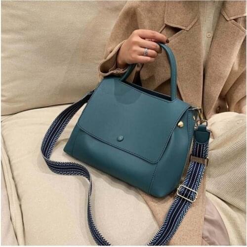 New Simply PU Leather Crossbody Bag For Women 2021 Spring Solid Color Shoulder Messenger Bag Lady Chain Travel Small Handbag