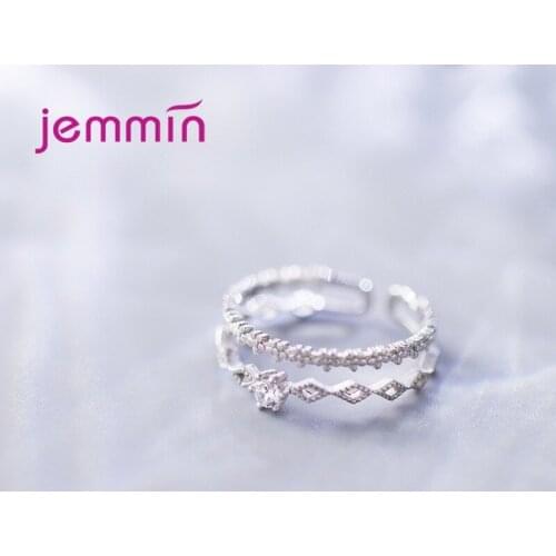 Wedding Engagement Crystal Rings For Women Girls Adjustable Size Luxury Designer Fashion Jewelry Birthday Gift Wholesale