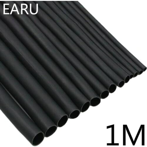 1 Meter/lot 2:1 Black 1 2 3 5 6 8 10mm Diameter Heat Shrink Heatshrink Tubing Tube Sleeving Wrap Wire Sell DIY Connector Repair