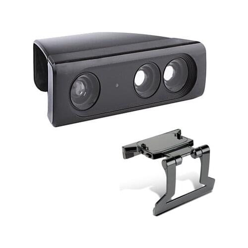Zoom Play Range Reduction Lens Wide Angl Universal Adapter+Adjustable TV Clip Clamp Mount Stand For Xbox 360 Kinect Sensor