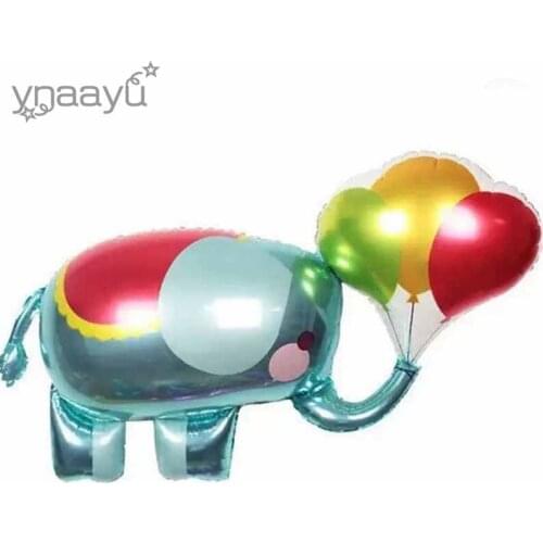 Ynaayu 1Pcs Colorful Elephant Balloon Large Size 110x65cm Cute Animal Foil Balloon Ballon For Kids Birthday Party Decor