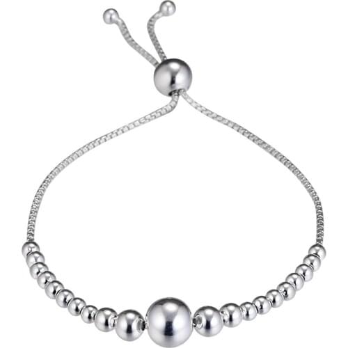 Genuine 925 Sterling Silver Bracelets for Women String of Beads Sliding Bracelet Party Wedding Gift Fine Jewelry pulseras