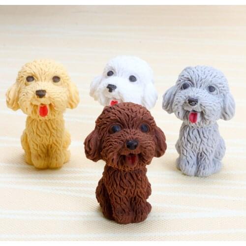 1PC Creative Cute Cartoon Teddy Dog Pencil Rubber Eraser Gift, Kids School Office Reward Supplies Stationery Pencil Eraser