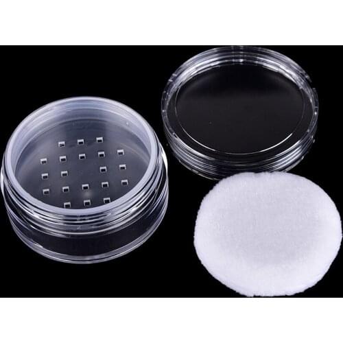 12ML Plastic Empty Cosmetic Sifter Loose Powder Jar Container Puff Small Box Makeup With Puff