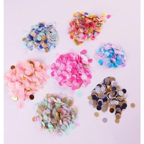50g Per Bag Bright Colors Round Tissue Paper Confetti Wedding Party Throw Confetti Foil Small Circle Sequins Balloon Accessories