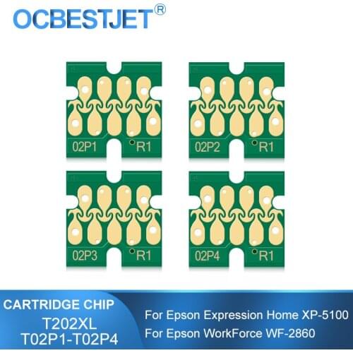 Australian Version 202XL T202XL T02P1-T02P4 Ink Cartridge Chip For Epson XP-5100 XP5100 WF-2860 WF2860 Printer Auto Reset Chips