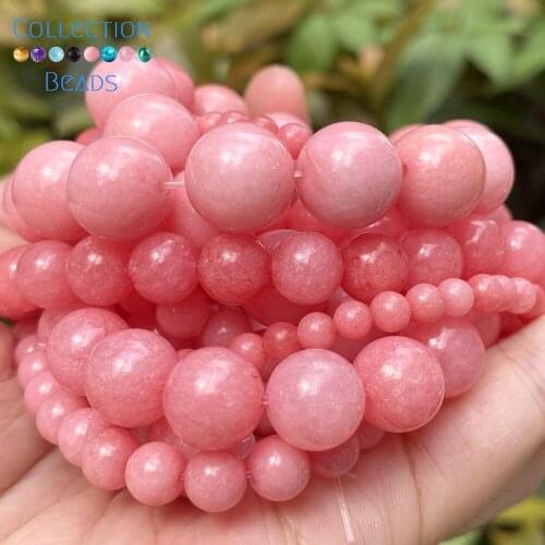 4/6/8/10/12mm Natural Stone Beads Rhodonite Round Spacer Loose Beads For Jewelry Making DIY Bracelets Accessories 15