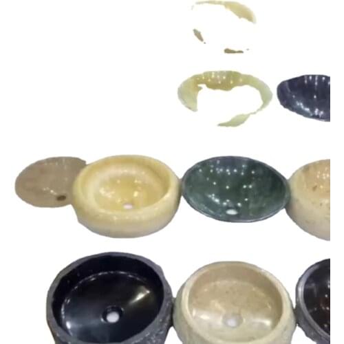 Natural show decorative black basalt stone bathroom sink