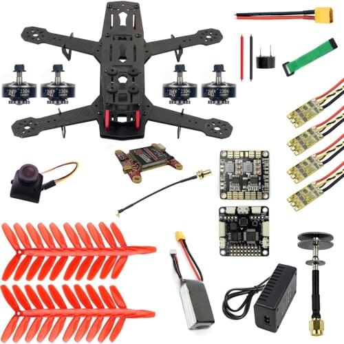 250 Full Set DIY FPV Drone Camera Quadcopter 250MM Carbon Fiber Frame F3 FC Flycolor Raptor BLS Pro-30A ESC 700TVL Camera FS I6