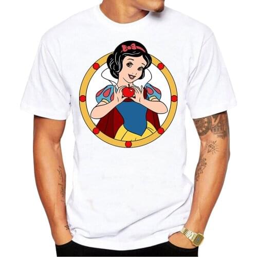 Funny Snow White and the Seven Dwarfs T Shirt Men Tee Tops Tshirts Short Sleeved Fashion T-shirt