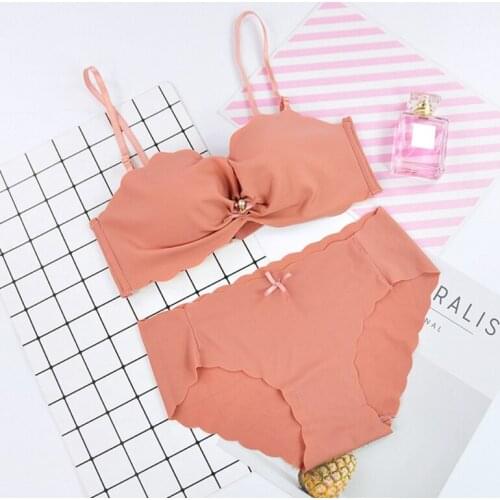 Sexy Lingerie Bra Set Wire Free Push Up Underwear Breathable Bra Comfortable Lingerie Set for Women