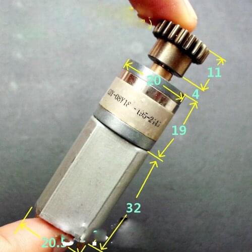 Mini 180 Full Metal Gear Motor DC 5V 12V 24V Slow Speed 45RPM With 0.8M 20T Metal Gear Large Torque Carbon Brush Motor Robot