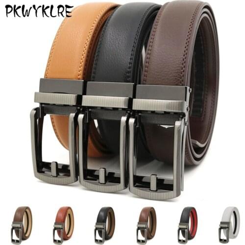 2021 new two-layer cowhide mens belt luxury brand fake needle belt automatic buckle mens two-layer cowhide leather belt