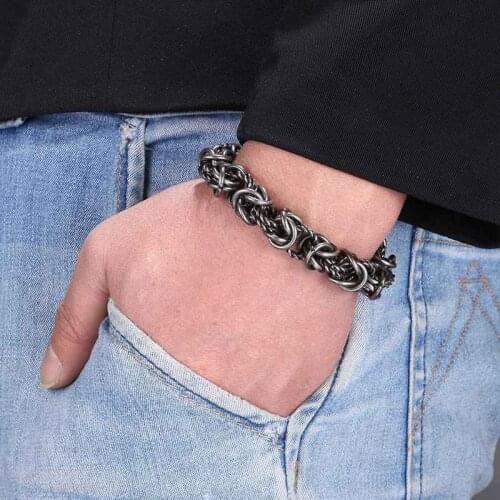 New Design Stainless Steel Matte Finished Plain Chain Bracelets Clasp Bangle Hip hop Jewelry Men Bracelet GS0071