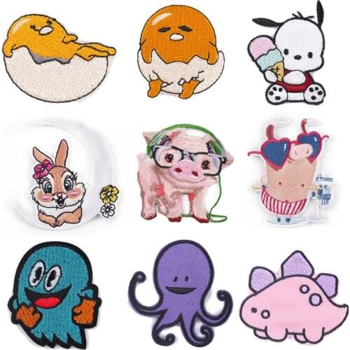 Cute Animals Pig Rabbit Patch For Cartoon Clothing On Embroidered Patches For Diy Clothing Iron On Patches For T-shirt Badges