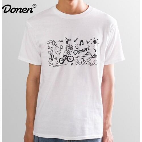 DONEN new white short-sleeved T-shirt pure cotton loose half-sleeved round neck trend bottoming shirt mens