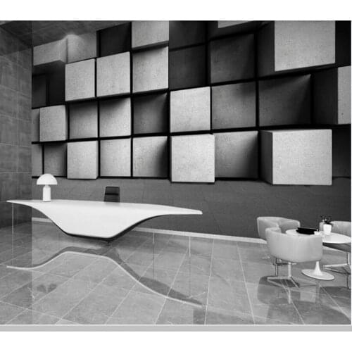 Papel de parede Gray stereo rectangular industrial style 3d wallpaper,living room tv wall bedroom wall papers home decor mural