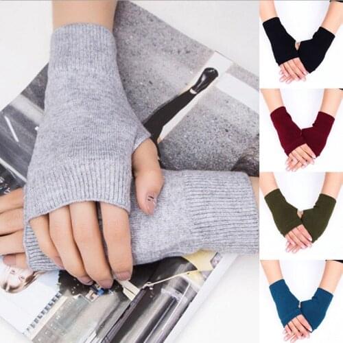 Women Gloves Stylish Hand Warmer Winter Arm Crochet Knitting Cotton Warm Fingerless Gants Female Ladies Accessories